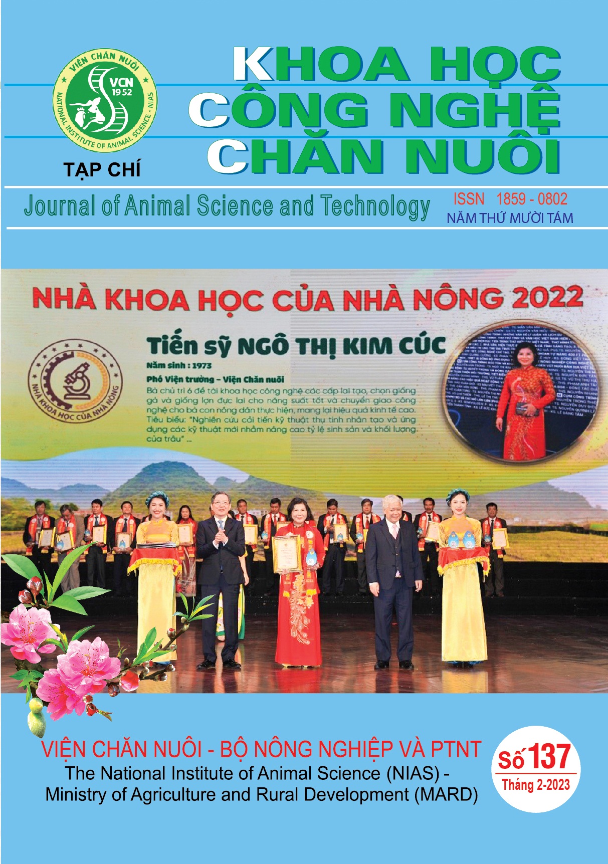                     Xem Số 137 (2023): Tạp chí Khoa học Công nghệ Chăn nuôi số 137 (Tháng 2/2023)
                