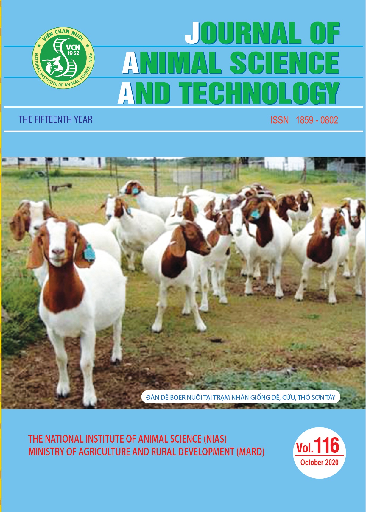                     Xem Số 116 (2020): Journal of Animal Science and Technology – Vol 116. October, 2020
                