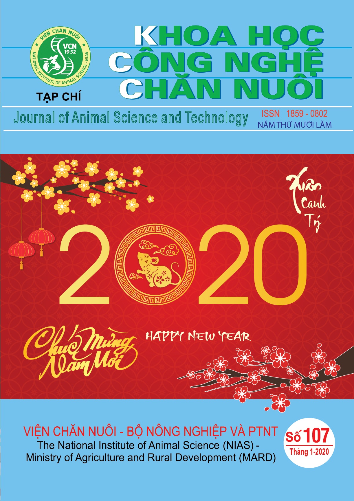                     Xem Số 107 (2020): Tạp chí Khoa học Công nghệ Chăn nuôi số 107 (Tháng 1/2020)
                